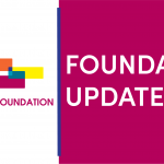 Cream City logo on the left and a maroon square on the right hatred "Foundation updates"